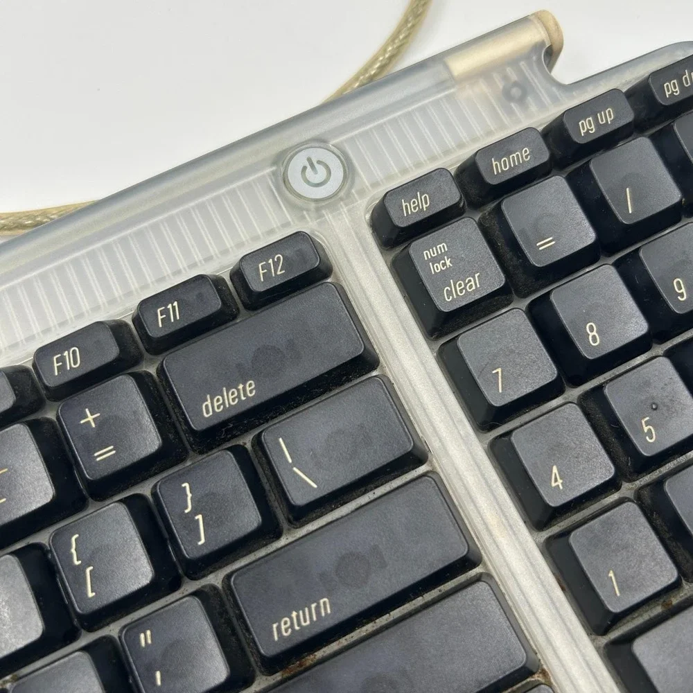 Apple M2452 USB Keyboard iMac G3 G4 Clear Gray 1999 Y2K Retro‎ Tech